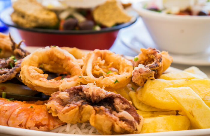 Frittura gamberi e calamari