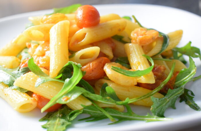Penne rucola e gamberetti